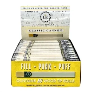 Luxe Rolls Classic Cannon - 50 Wood Tip Rolls - Display-Box